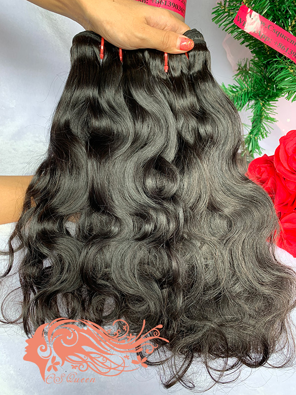 Csqueen Mink hair Ocean Wave 4 Bundles Natural Black Color 100% Human Hair